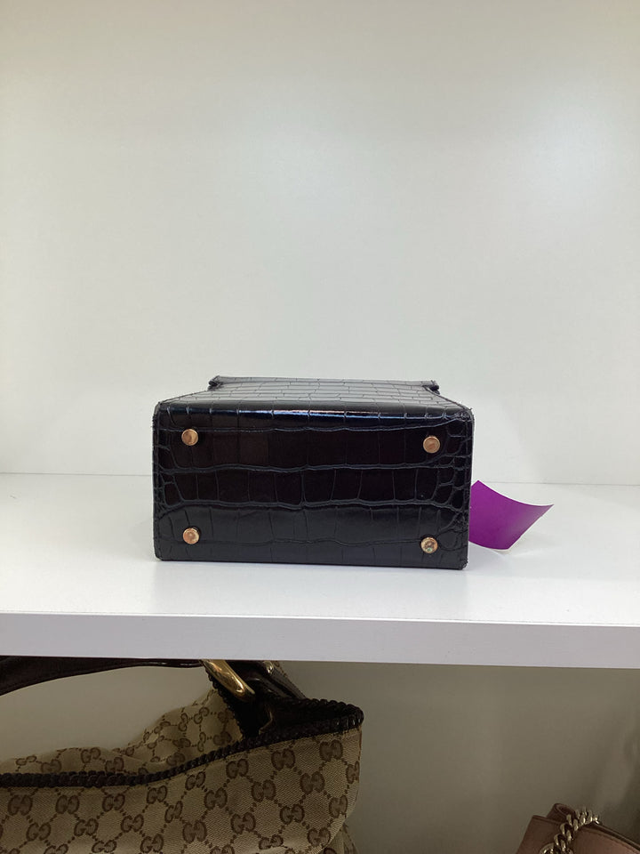 Zara Top Handle Croc Embossed Mini Handbag