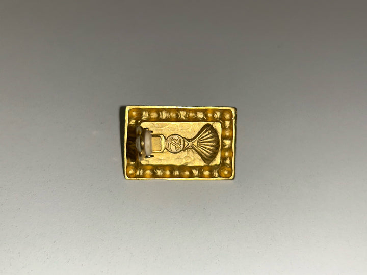 Vintage Karl Lagerfeld Clip On Rectangle Earrings