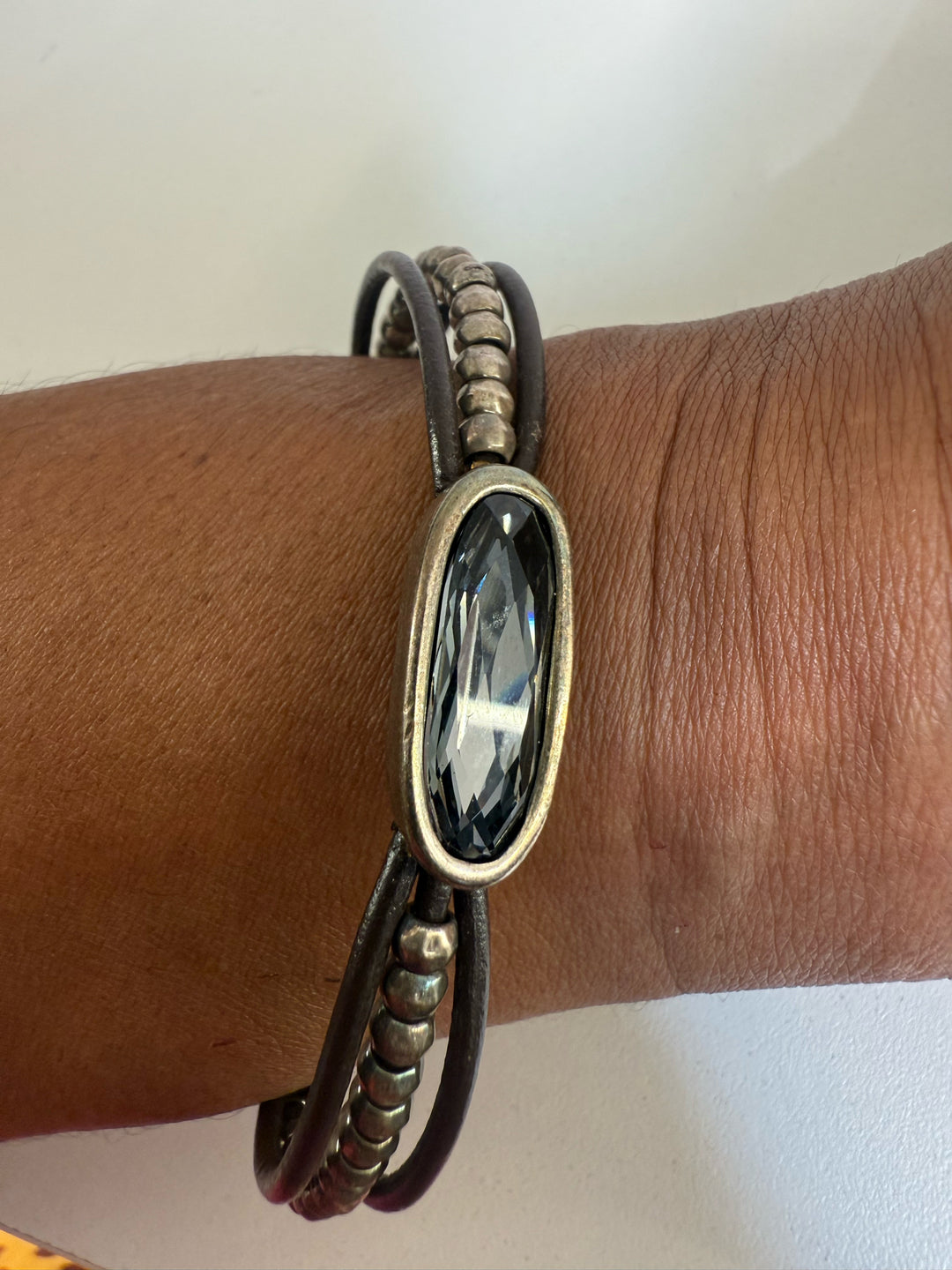 Uno De 50 925 Beads & Leather Bracelet