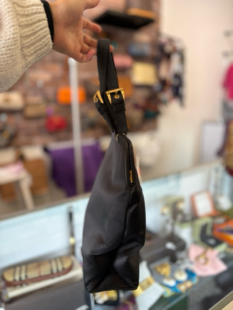 Prada Black Satin Hand Bag Vintage