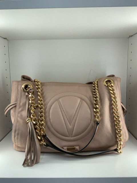 Pre Owned Mario Valentino Leather Tote chain handle mag closure