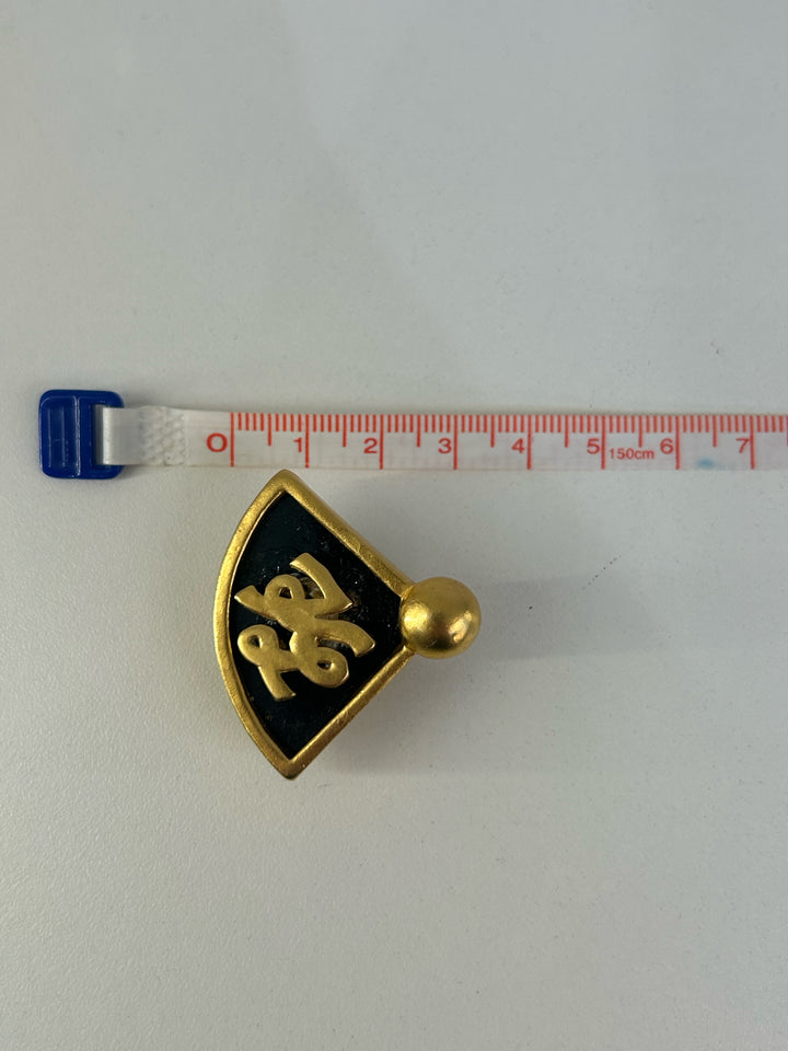 Vintage Karl Lagerfeld Gold Fan Earrings w/ KL