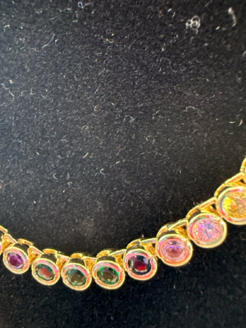 Pre Owned Melinda Maria Multi stone colorful Necklace W/ Dustbag