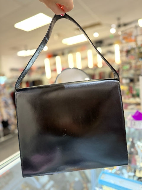 Prada Vintage Black Leather Shoulder Bag