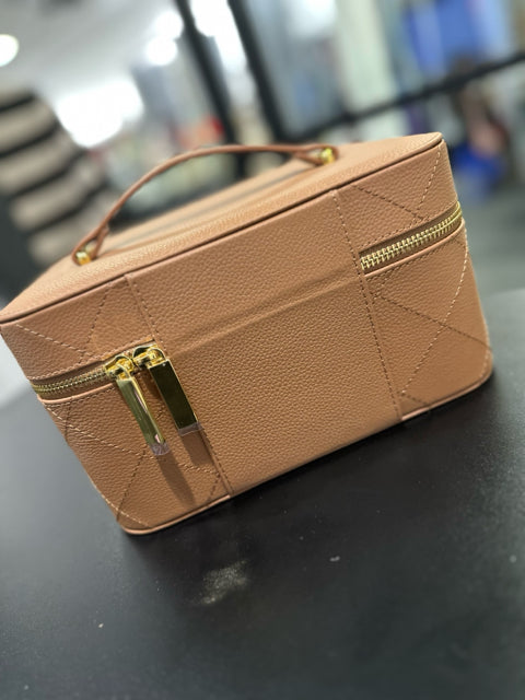 Joy Mangano Tan Cosmetic Case