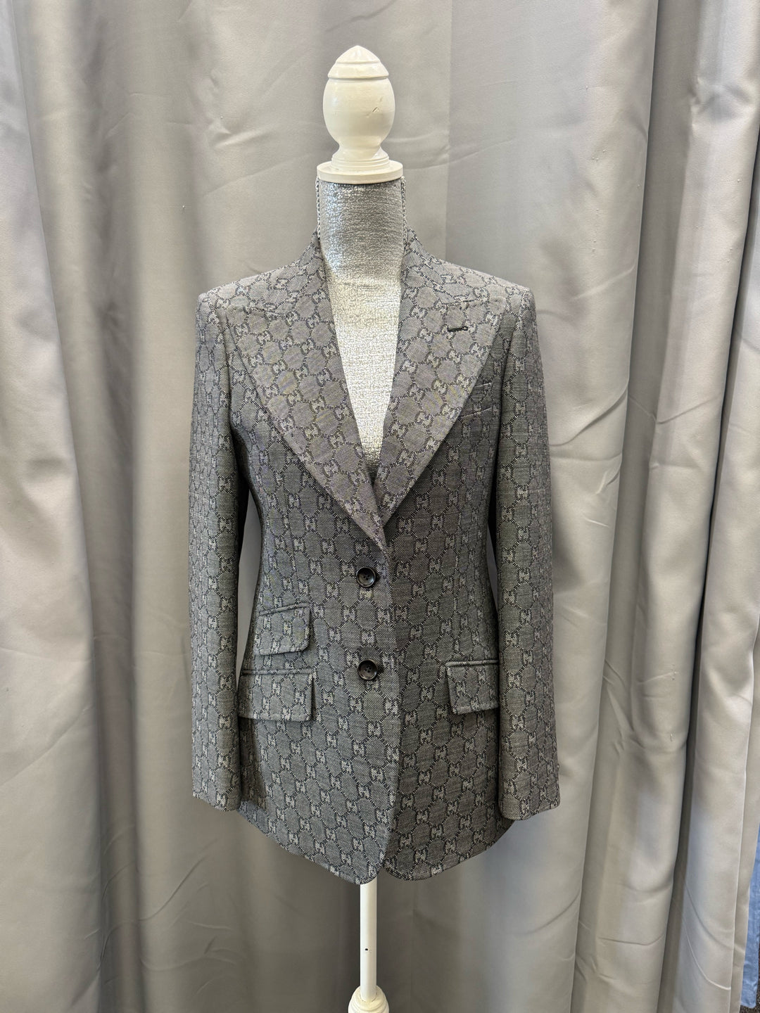 Gucci 2021 Wool Single Breast GG Monogram Blazer