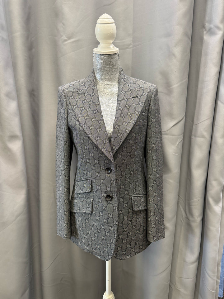 Gucci 2021 Wool Single Breast GG Monogram Blazer