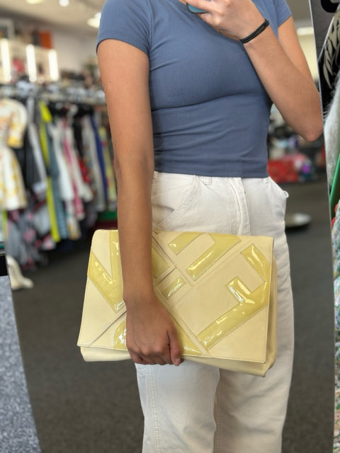 Fendi Leather Clutch Shoulder Bag