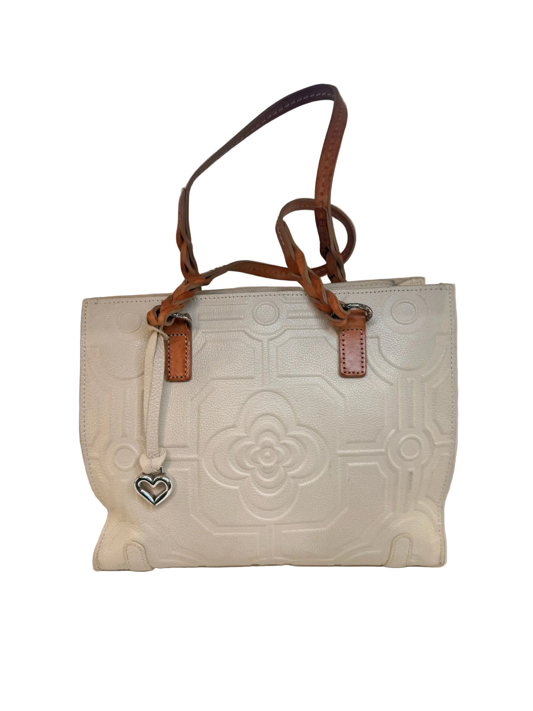 Brighton Small Leather Tote w/ Embossed Flower Pattern