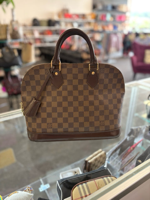 Louis Vuitton Canvas Damier Ebene Alma Handbags