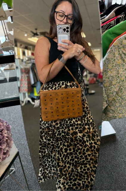 Mcm Monogram Large Tan Leather Wristlets