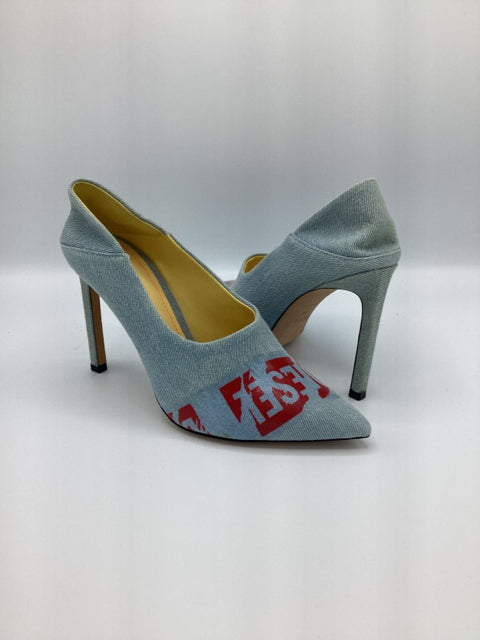 Pre Owned Diesel Sz 38 Light Denim Pump Shoes