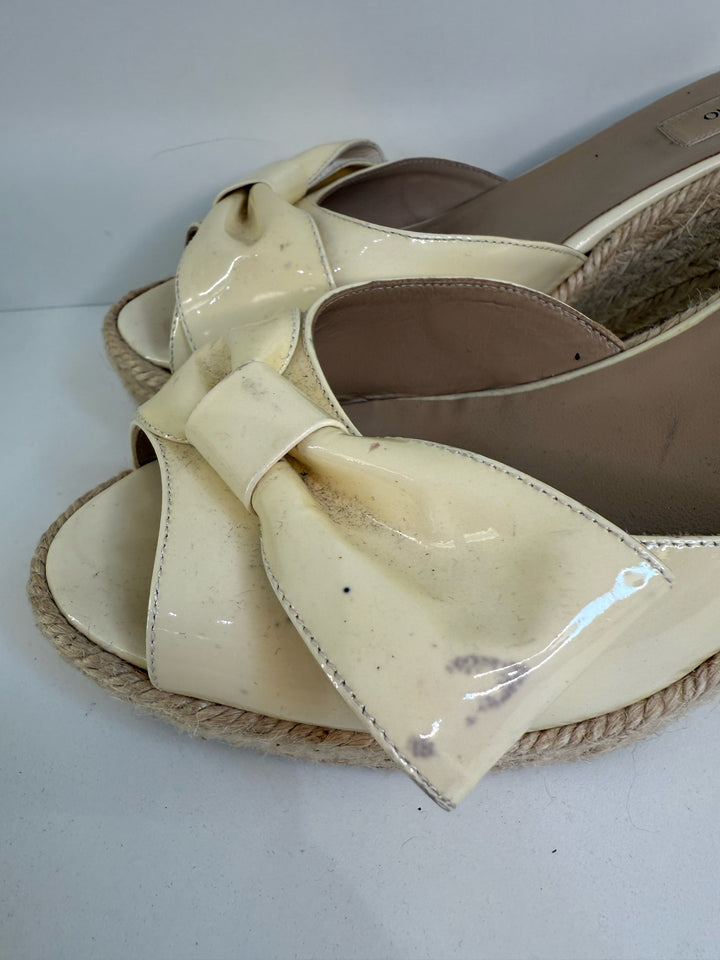 Valentino Raffia Wedge Shoes Sz 39