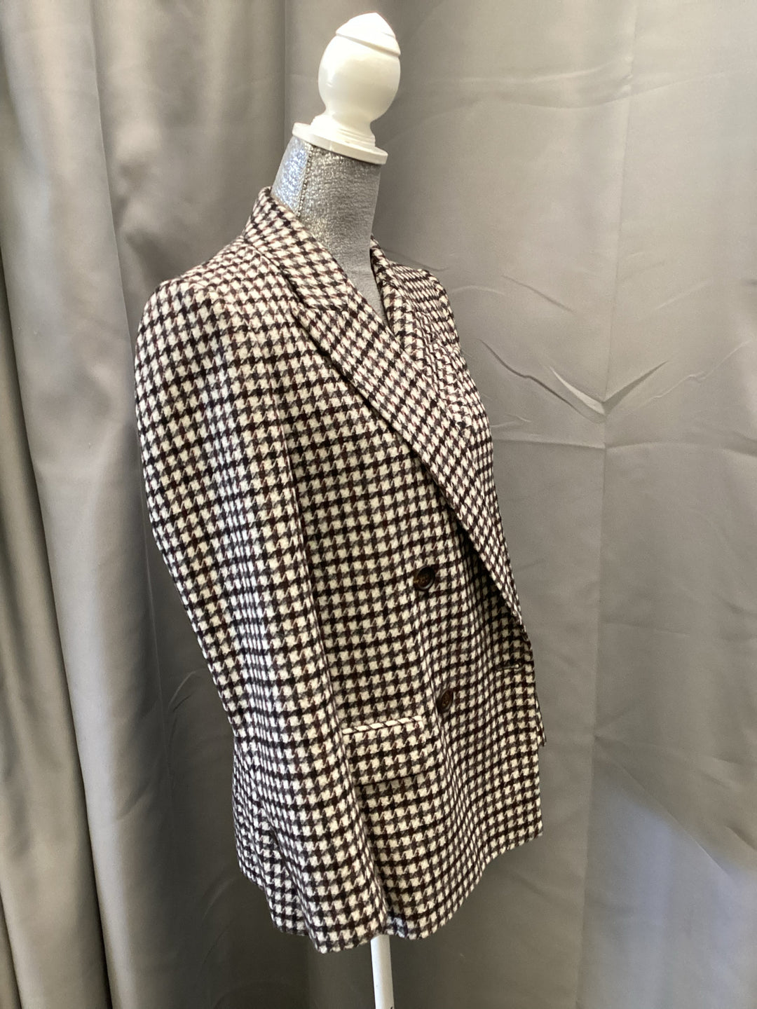Brunello Cucinelli Houndstooth Double Breast Blazer Sz 40