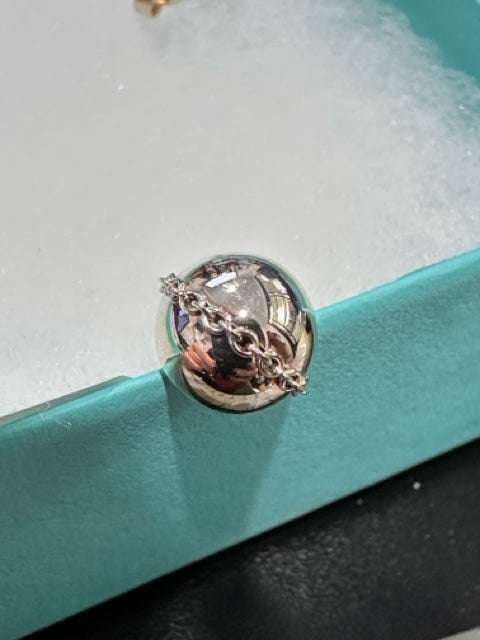 Tiffany Earrings Bolt Post Stud w Chain with BOX