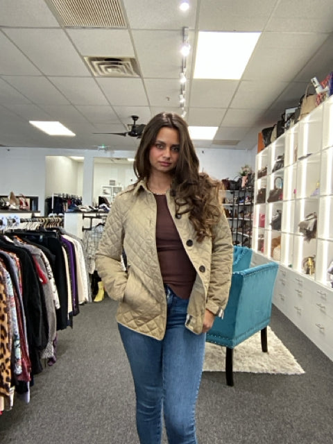 Burberry Sz S Beige Quilted Coat/Jacket
