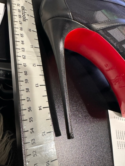 Christian Louboutin Sz 41 NIB DOUX VOILE 120 Mesh Open Toe Boot