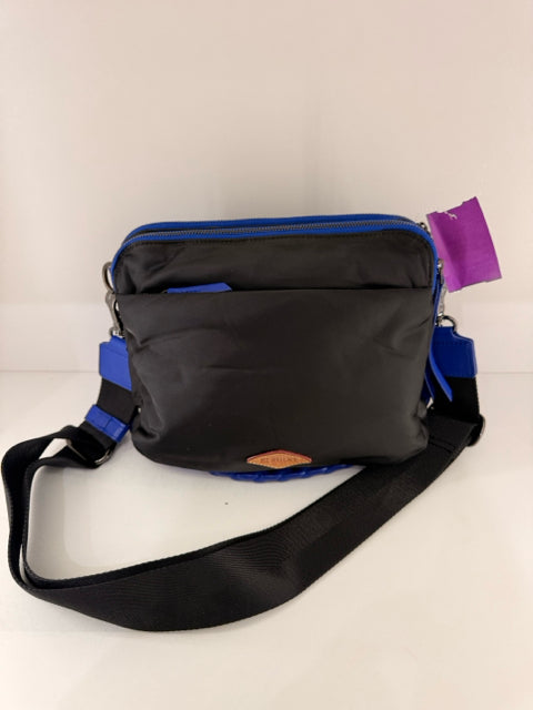 Pre Owned Mz. Wallace Nylon Black w/ Blue Accents Cross Body Bag w/ Dustbag.