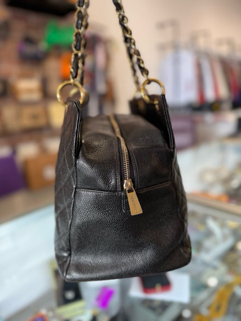 Chanel Black Timeless Pebbled Shopper Designer Bag