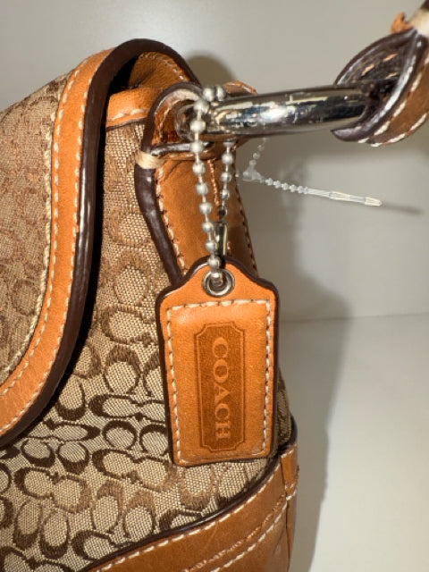 Vintage Coach Canvas Soho Flap Shoulder Bag C Monogram