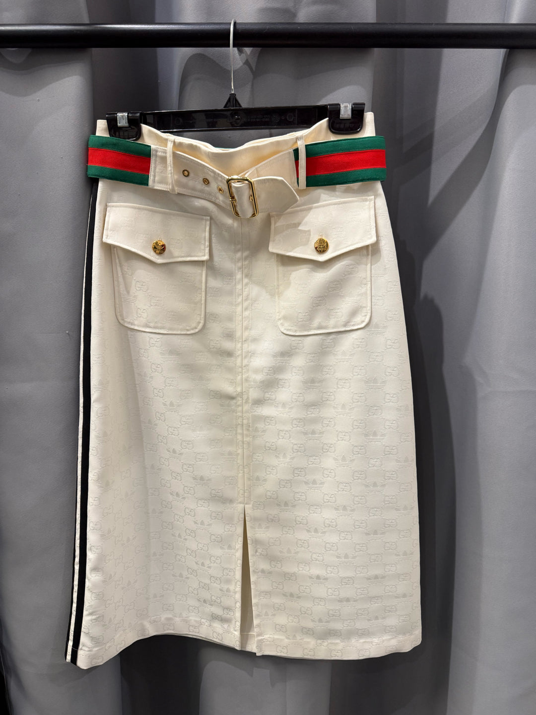 NWT GUCCI X Adidas Web Belted A Line Skirt