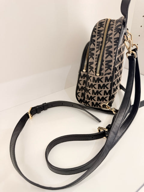 Pre Owned Michael Kors Canva  Brown Mini Logo w/ gold hardware Backpack