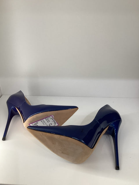 Sz 39 Jimmy Choo Metallic Navy High Heels Pumps Shoes