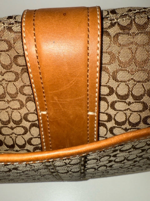 Vintage Coach Canvas Soho Flap Shoulder Bag C Monogram