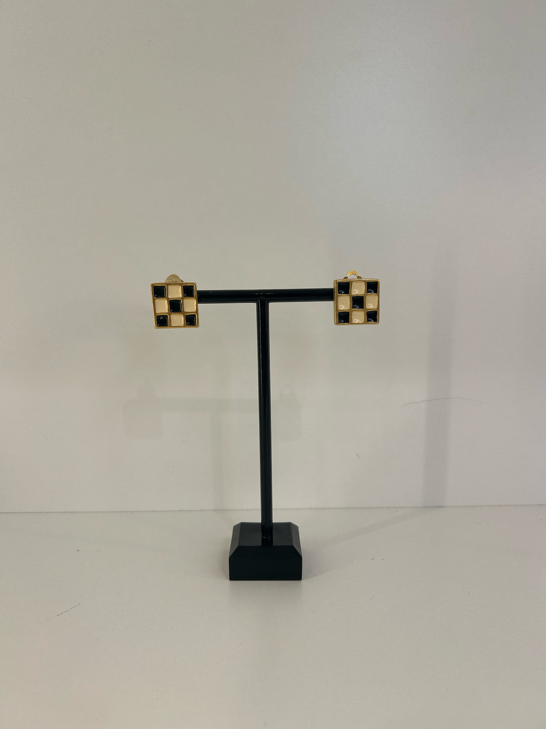 Vintage Karl Lagerfeld Checkerboard Earrings