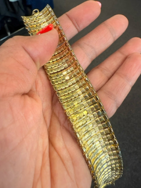 Vintage Wide Clear Rhinestone Bracelet