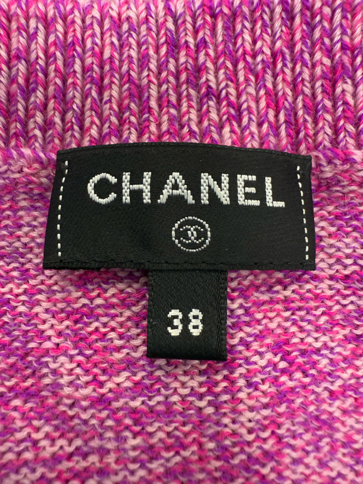 Chanel 2022 Cashmere Crew Neck CC Logo Sweater Size 38