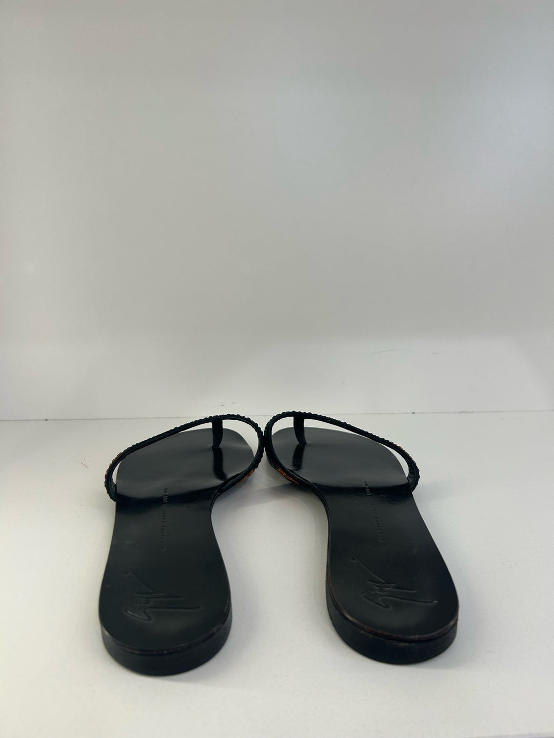Giuseppe Zanotti Crystal Thong Sandals  Designer Shoes Sz 39.5