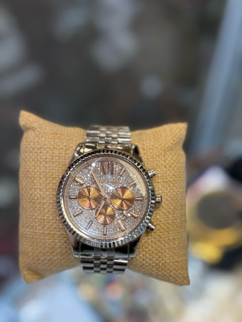 Michael Kors Lexington Stainless Steel MK8515 chrono 45mm crystal/rose goldWristwatch