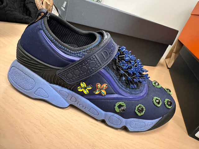 Dior Sz 36 Designer Sneakers w/ Crystal Beads
