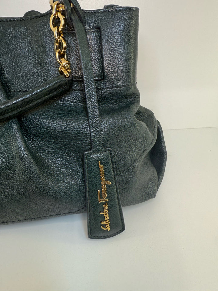 Salvatore Ferragamo Florence Double Handle w Crossbody Strap Designer Bag