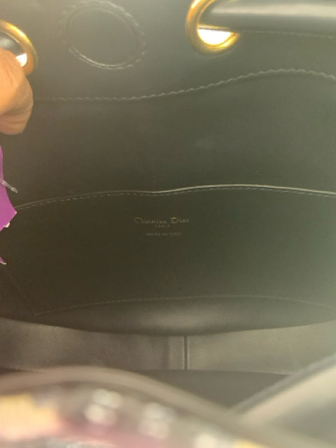 Pre Owned Christian Dior Blue Canvas Oblique Medium Nolita Bag Boutique Designer Bag