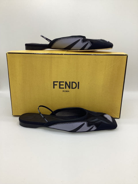 Pre Owned FENDI Sz 36 Ballet Mesh Mules in Box w/ Dust Bag.