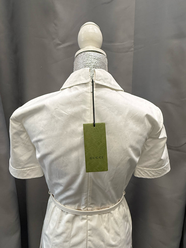 NWT Gucci White S/S Polo DRESS Size 40