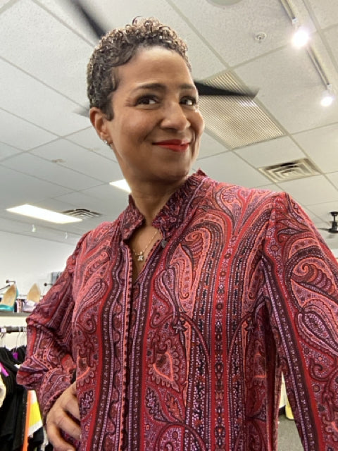 Kobi Halperin Sz M Paisley Blouse Top