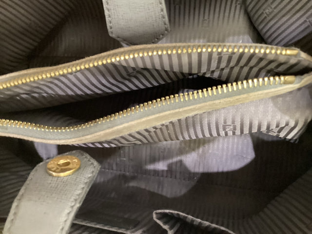 Fendi Grey 2 Jours Leather Tote Shoulder Bag
