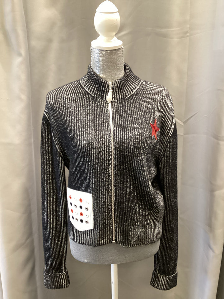 Louis Vuitton Zip Front Ribbed Cashmere Sweater Size Small