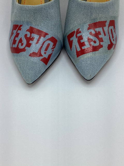 Pre Owned Diesel Sz 38 Light Denim Pump Shoes