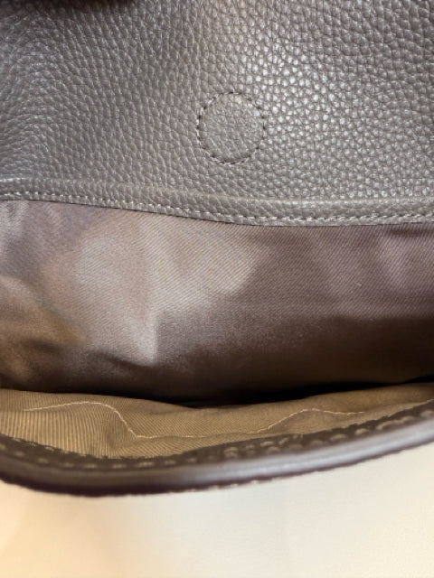 Pre Owned Tumi Grey Leather Pebbled Tote