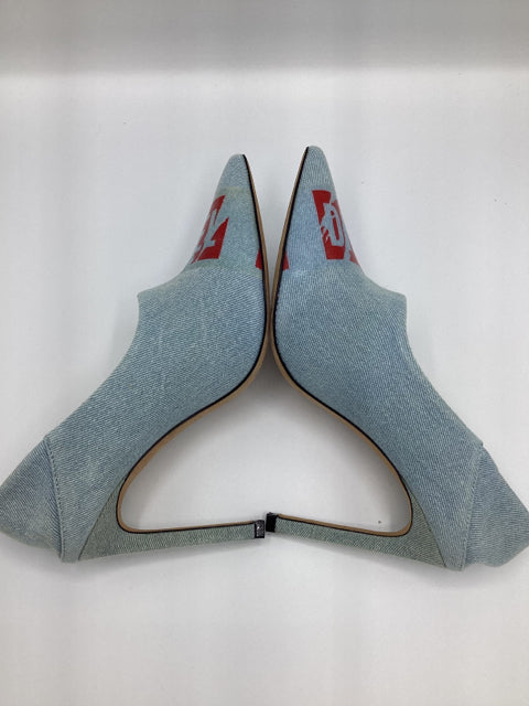 Pre Owned Diesel Sz 38 Light Denim Pump Shoes