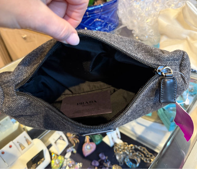 Prada Vintage Vanity Case Accessory Make Up Bag Fabric