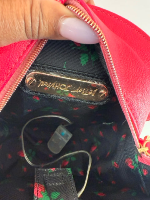 Pre Owned Betsy Johnson Leather Pink Ferris Wheel Style Hand Bag