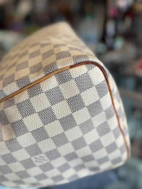 Louis Vuitton Canvas Damier Azure Speedy 30 Bag