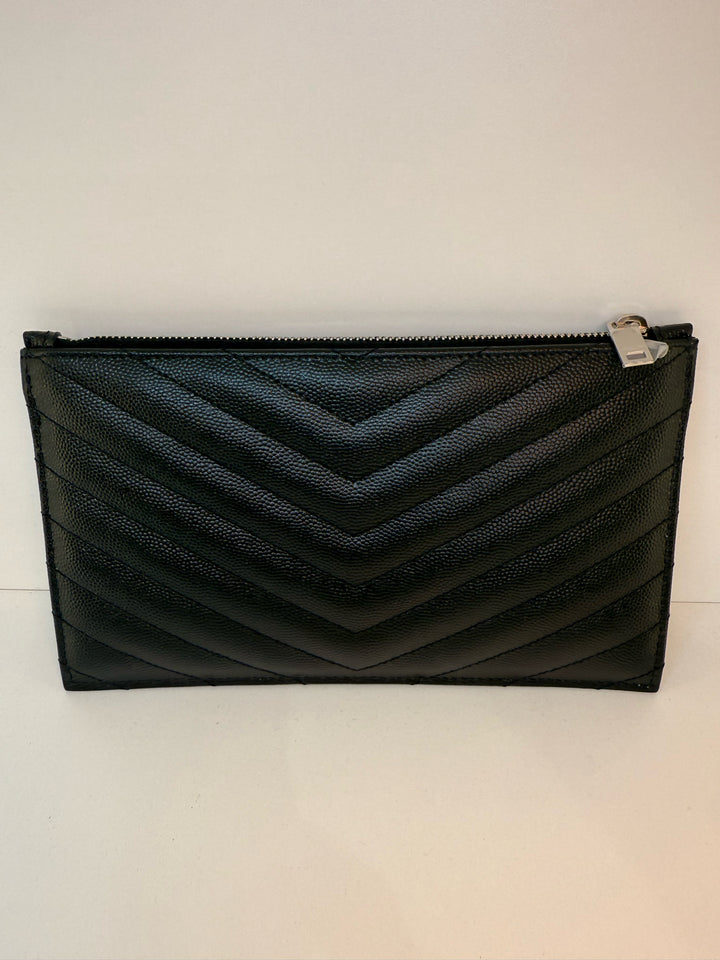 NWT Yves Saint Laurent Bill Pouch Monogram Chevron Designer Bag