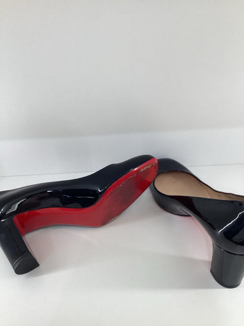 Pre Owned Christian Louboutin Jane Patent Leather Sz 41.5 Shoes w/ Shoe Bags