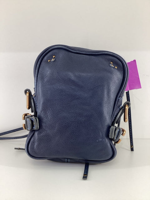 Pre Owned Chloe Paddington Blue Leather Crossbody Designer Bag, No Strap